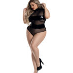 Cinta Vinyl and Net Teddy Plus Size